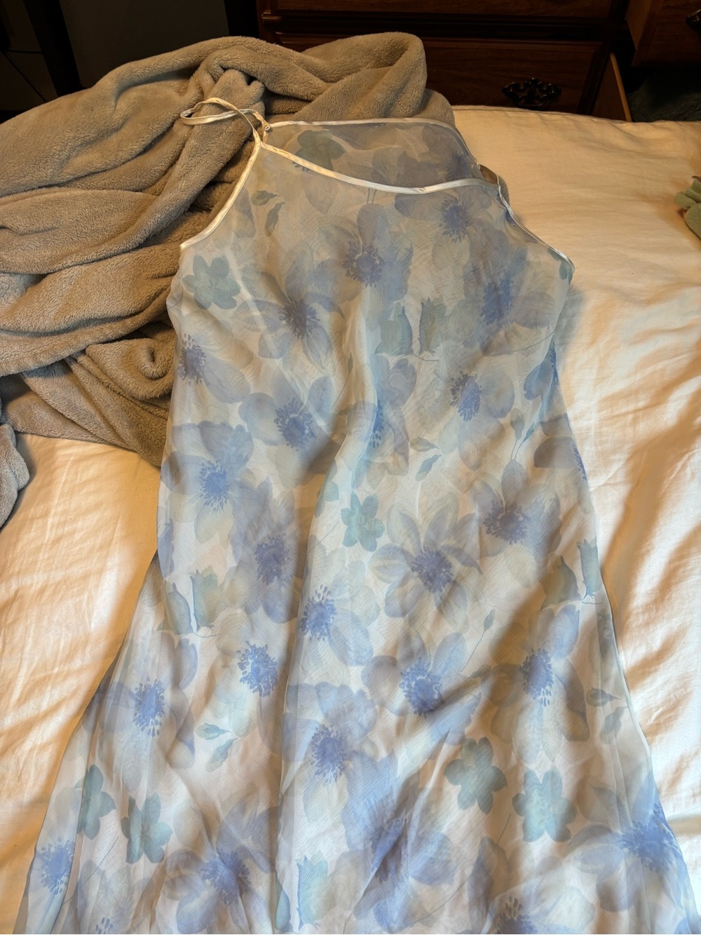 Valerie Stevens Pale Gray Sheer Halter Slip